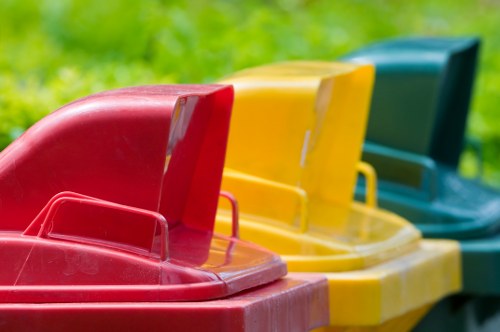 Professional waste removal service at a construction site